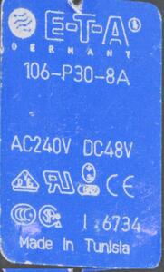106-P30 8,0 A Automatsikring, Termisk 8A