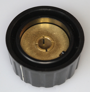 MENTOR 334.61 Plastknap med streg Sort 36 mm for 6mm aksel
