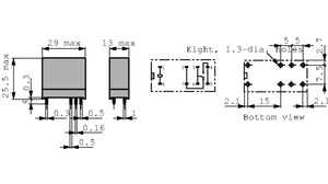 G2R-1-E 24VDC PrintRelæ 24VDC/530mW/1100R 1xskifte
