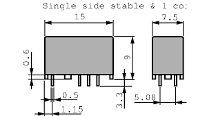 HFD3/12-L1 Bistabil relæ 12VDC 4A 1440R/1 coil