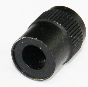 2168NDZD Aluminiumsknap for 6mm aksel, Ø11,5x15mm, SORT, MED indikatorstreg