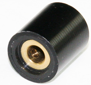 47091-N Aluminiumsknap for 6mm aksel, Ø17x20mm,  SORT ALU