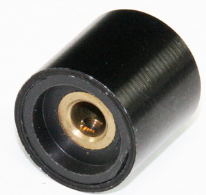 47093-N Aluminiumsknap for 6mm aksel, Ø21x21mm, SORT ALU
