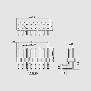 WSL028MZW Pin Header 28-Pole Angled 2R (part.goldplated)