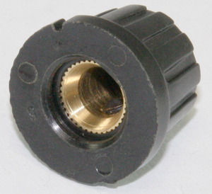 S787447 Knob Sort 20mm, med indikatorstreg til 1/4" aksel