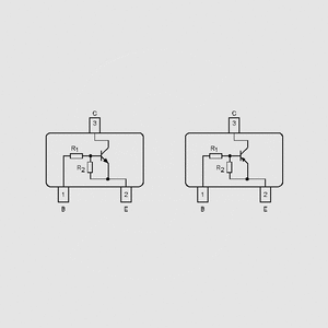 BCR169 PNP Dig. 50V 0,1A 0,2W SOT23 Circuit Diagrams