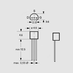 BF245C N-FET 30V 25mA 0,3W 12-25mA TO92 TO92