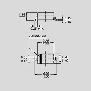 BAR43S 2xSMD Schottky in Series 30V 0,1A SOT23 SOD123