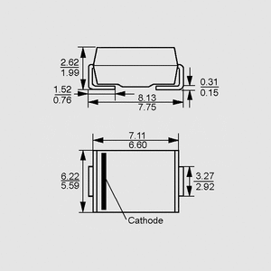 1,5SMC200A SMD TVS Diode Unip 1500W 171V SMC DO214AB/SMC