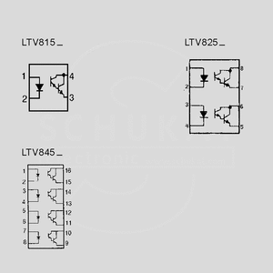LTV825 2xOptoc.-Darl 5kV 35V 80mA &gt;600% DIP8 Circuit Diagrams