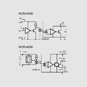 HCPL0631-000E 2xOptoc. 2,5kV 10MBd SO8 Circuit Diagrams