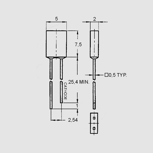 LTL433G LED Diffuse Green 3,7mcd 140&deg; 2x5mm. (=L113-GDT) LTL433_