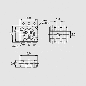 EL15-23BRGBC SMD-LED RGB 81/130/54mcd 1210 EL61-23RGBC