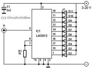 LM3915N-1 Dot/Bar Display DriverDIP-18