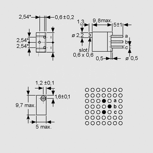 T93YBK470 Multiturn Cermet Trimmer YB 470K Dimensions