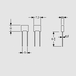 C82NF003,3L MKT Capacitor 3,3nF 100V 10% P5 R82 Bulk Dimensions