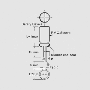 CSHT0220/25-3,5 El-Capacitor 220µF/25V-P3,5 8x16 Dimensions