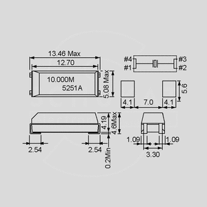 QMIM011,059-SMD SMD Crystal 11.059.200Hz Dimensions