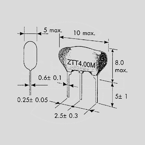 ZTT8,00MT Ceramic Resonator 3-Pole 8,00MHz ZTT3,58MG ... ZTT4,19MG
