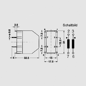 42V250500 Choke 2x27mH 0,5A P10 Vertical 42V32 Series