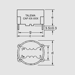 CAF500A27 Choke 0,5A 2x27mH Horizontal CAF_