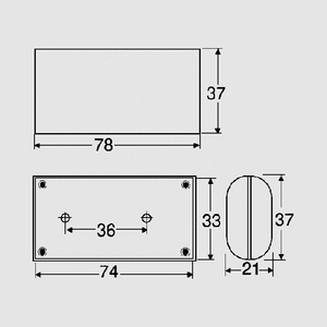 PP23SW ABS Enclosure 78x36x21 Black PP23SW