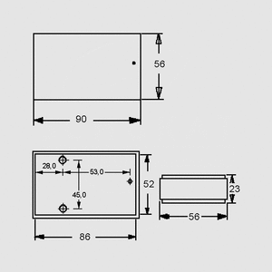 PP6SW ABS Enclosure 90x56x23 Black PP6SW