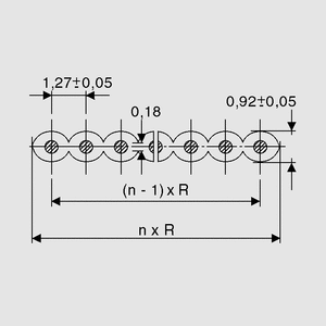 FBK28-25G Flat Cable Grey 25 Wire Kabelquerschnitt Toleranzen: n = 20: ±0,2mm; n = 40: ±0,3mm; n