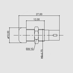 BB41GE Banan Bøsning (Chassis) 4mm Gul Dimensions