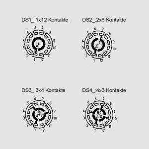 DS3-B Drejeomskifter 3x4 PC CK-1061 kortsluttende DS_, DS_PC