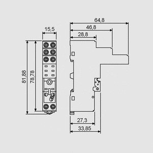 F95953 DIN Rail Socket for F4052/61 P5 Separable 95.95.3/2 skifte F95953