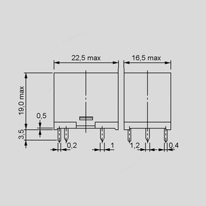 G5LE-1 24DC Omron Relæ 1xSkifte 24VDC 10A 1440R Dimensions