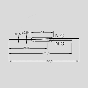 KSK1C90-2025 Reed Contact SPDT 0,25A 3W AW20-25 KSK1C90_<br>Dimensions