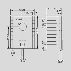 FK303 Køleplade Alu Til TO-220 13,3x19,1x6,35mm FK_PA