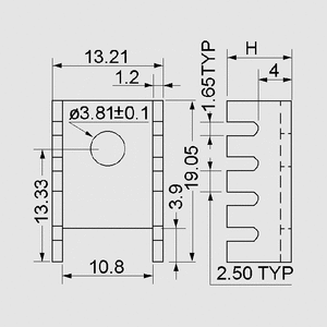 FK302PA Heatsink Anodized 13,3x19,1x9,53mm FK_, FK_A