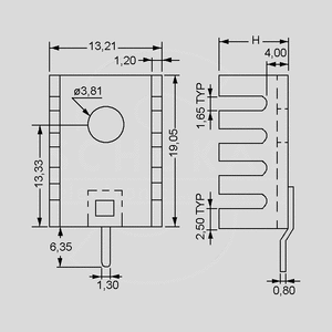FK303PA Heatsink Anodized til TO-220 13,3x19,1x12,7mm FK_PA