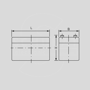 NP0,8-12 Lead-Acid Rech. Battery 12V/0,8Ah Dimensions