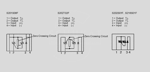 S202S11F SSR+RC 4kV 600V 8A 8mA SIP4 Circuit Diagrams