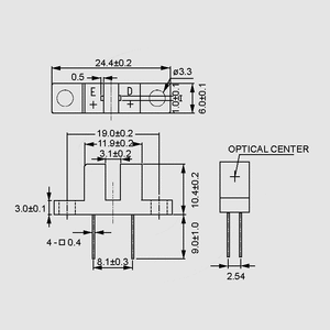 ELITR8102 Gaffel optokobler Slot 3,1mm PCB-Mt ELITR8102