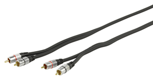 N-HQSS3611/1.5 HQ Phono kabel, sort, 1,5m.