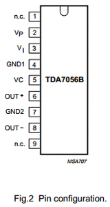 TDA7056B TDA7056B - POWER AMP 1x5W 8ohm+dc vol cn