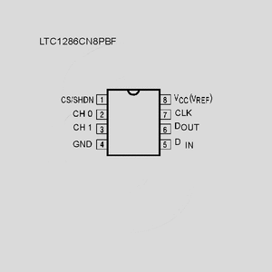 LTC1286CS8PBF 12bit Ser. ADC M&#x27;power Sampl SO8 Circuit Diagram