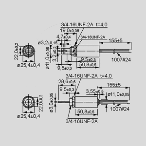 ITS-LZ2560D-24 Solenoid Cylindric 2560 D - 24V ITS-LZ2560_<br>Dimensions