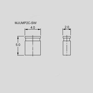 MJUMP2B-SW Jumper P=2mm H=4,5 Black Dimensions