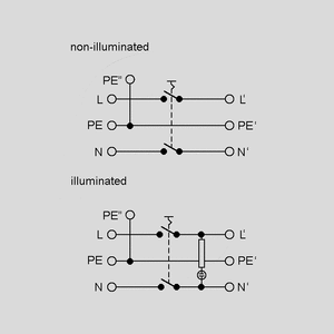 DC21.0023.1111 IEC C14 Plug Switch med RØD lys i switch Circuit Diagram