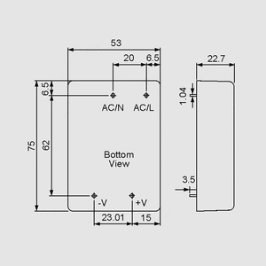 PM-15-5 SPS Module 15W 5V/3A Dimensions