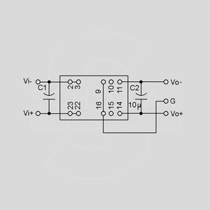 FDD0315D DC/DC-Conv 20-60V:+/-15V 100mA 3W Circuit Diagram - Dual Output