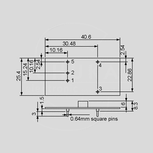 NSD05-12S12 DC/DC-Conv 9,2-36V: +12V 420mA Dimensions and Terminal Pin Assignment