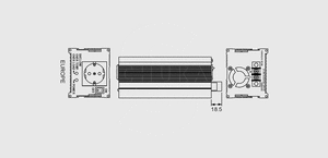 A302-300-F3 DC/AC Inverter 24V/230V 300W Dimensions