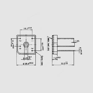 FB2510L Bridge Rect. 25A 700V(RMS) Wire FB25_L